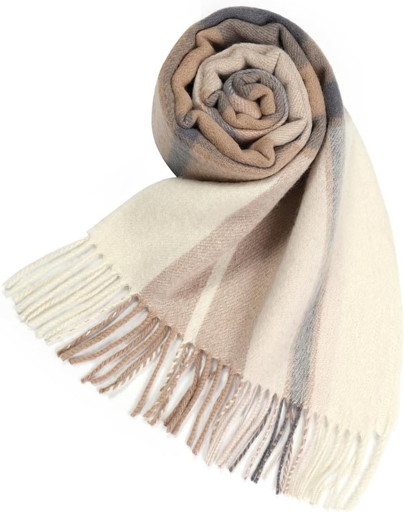 SKNSOFT Winter Wool Plaid Scarf for Men,Women Fashion Tartan Wrap Checkered Scarves - Image 4